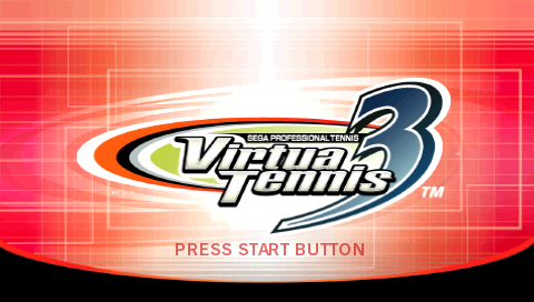 Virtua Tennis 3 title screen for PSP